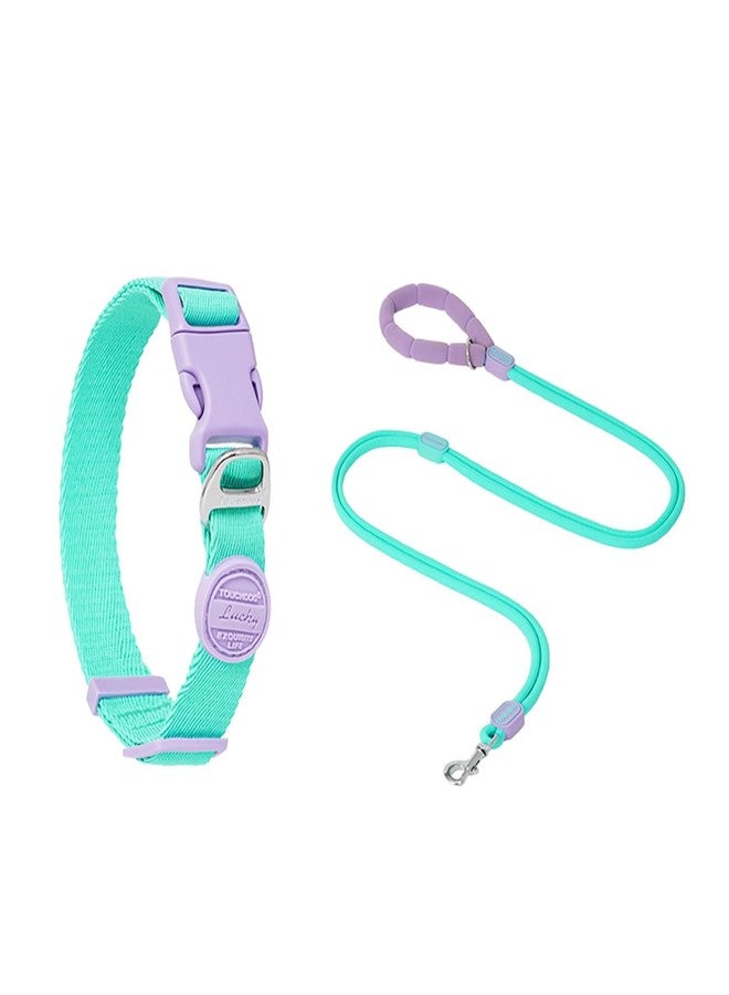 TOUCHDOG Gentle Dog Collar for Small Dogs & Puppies 5-40lbs - Adjustable Lightweight Nylon, Silk-Soft Lined, Fade-Resistant, Quick-Release Buckle (S/M Size) (Without Rope Blue, Medium) - Image 1